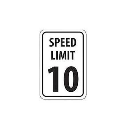 National Marker Co Speed Limit 10 Aluminum Sign, .063mm Thick TM18H